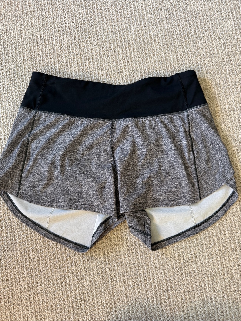 lululemon athletica Gray Athletic Shorts with Black Waistband